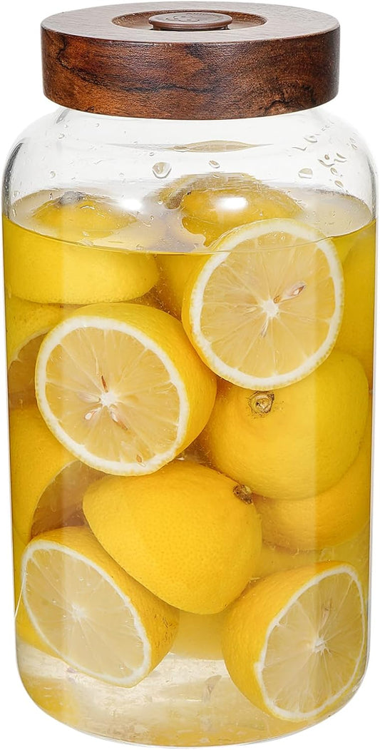 Glass Spice Jars Seasoning Containers Small Glass Jars with Lids Airtight Food Storage Canister for Kitchen Pantry Sugar Tea Coffee Bean Nuts Cookies Herbs Salt (77oz(2300ml)*1 pack)