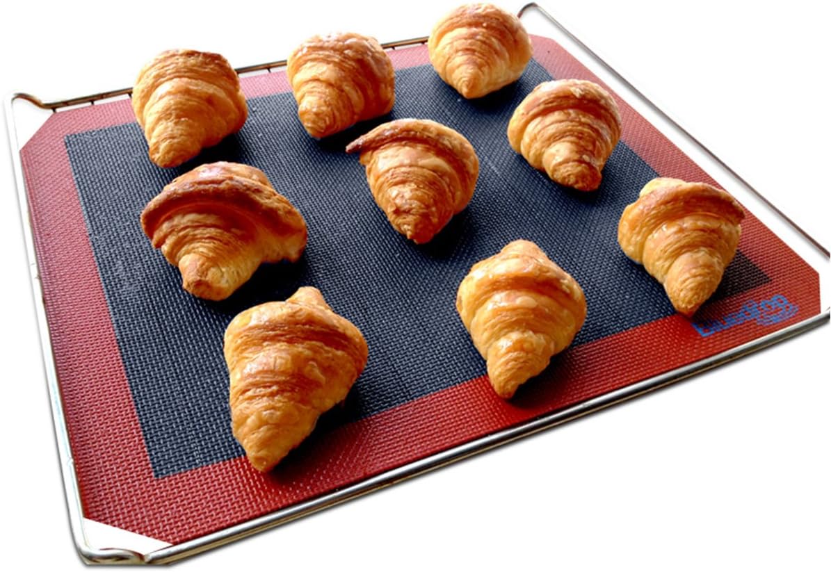 Bluedrop Bread Baking Mat Open Mesh Oven Liner Steaming Mesh Eclair Baking Sheets Perforated Silicone For Half Sheet Size 11-5/8 x 16-1/2 Inch