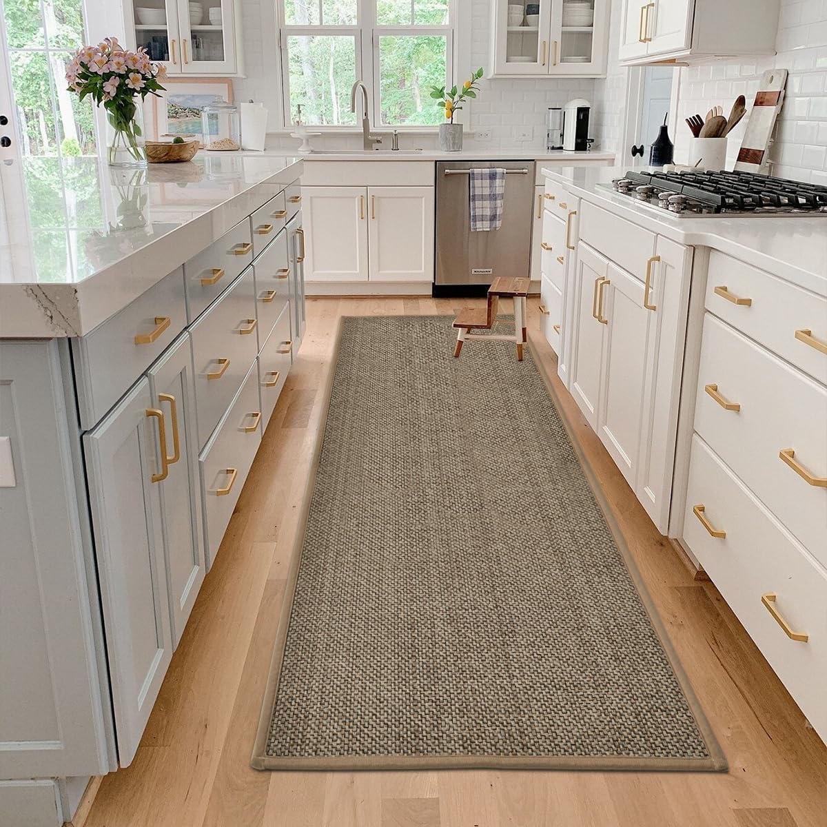 Artoid Mode Non Skid Washable Kitchen Rugs Mats Doormat, Rubber Backing Absorbent Rugs for Kitchen Door Mat Kitchen Mats Floor Mats Front of Sink 17x60 Inch