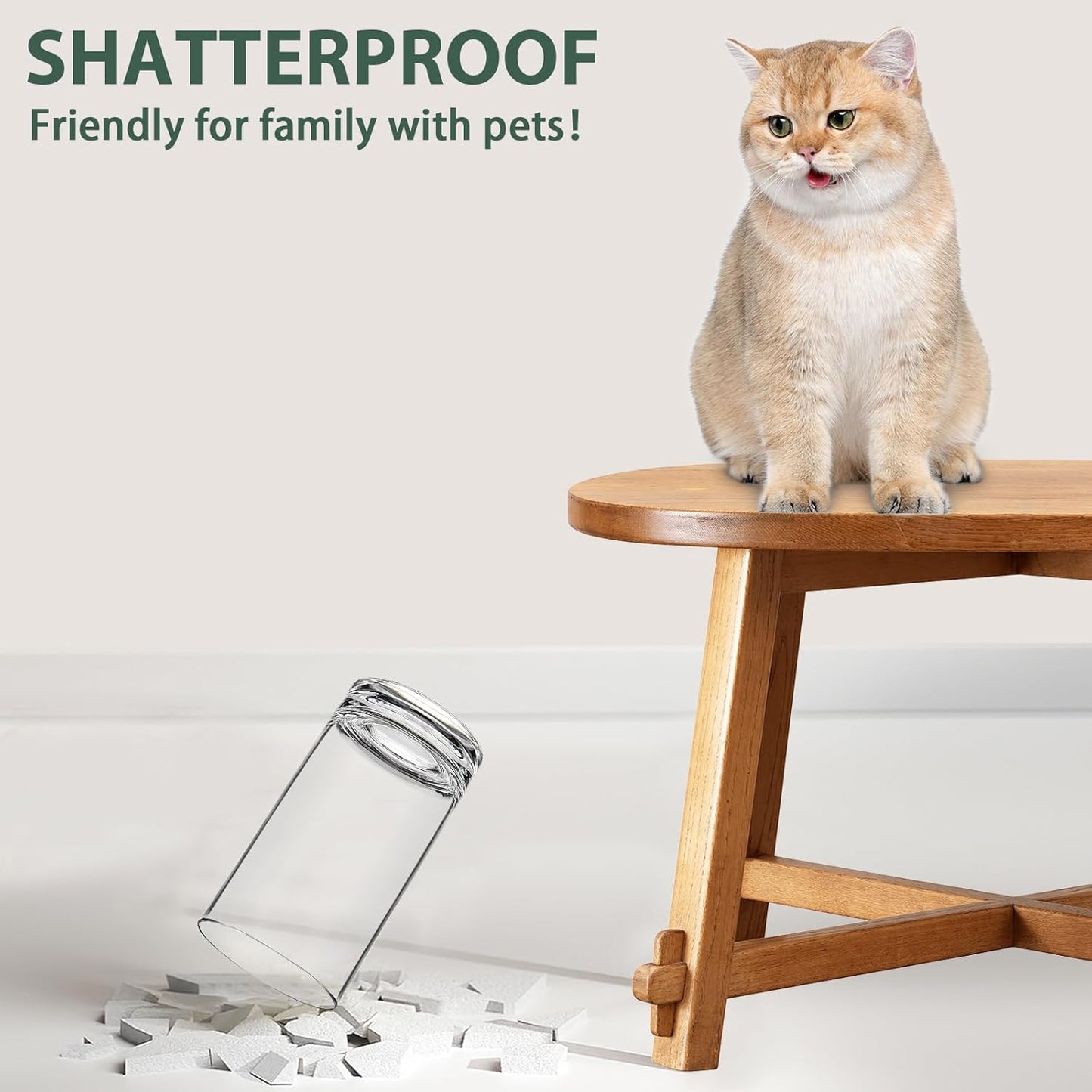 Shatterproof Plastic Drinking Glasses Set of 6, 17 Oz Clear Unbreakable Tumblers for Kitchen, Poolside & Patio – BPA-Free, Dishwasher-Safe, Acrylic Cups That Look Like Glass