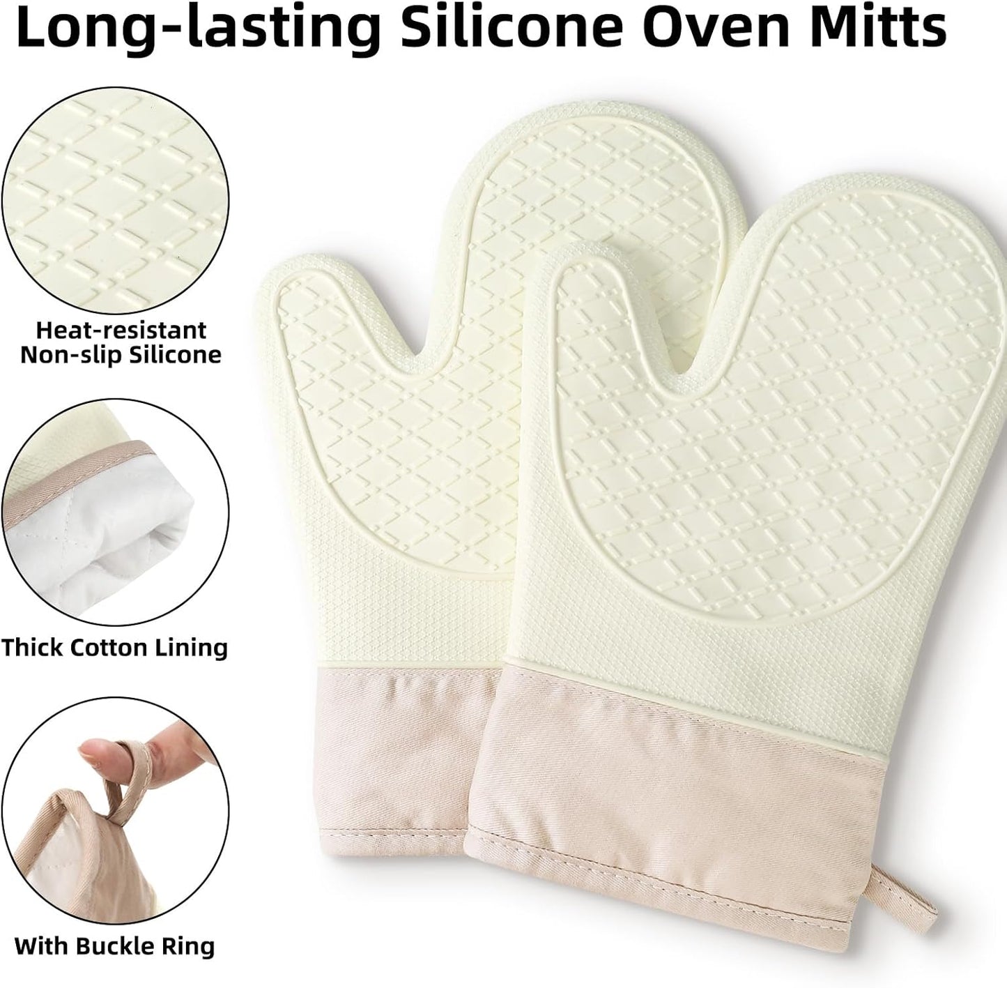 Davivy 5.5QT Enameled Cast Iron Dutch Oven, 10" Round Bread Dutch Oven, Sourdough Bread Baking Pan, Enameled Cast Iron Bread Oven, with Silicone Oven Mitts - Light Grey