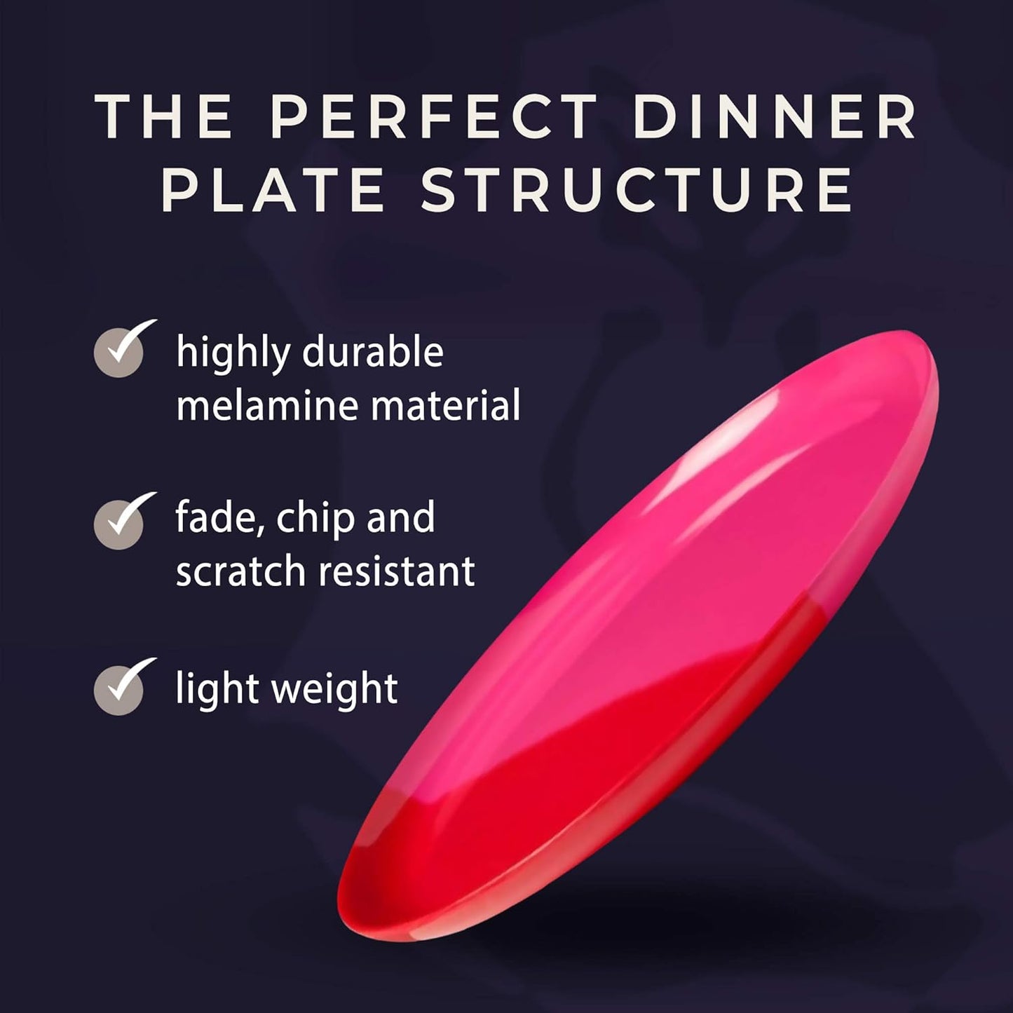 Melamine Dinner Plates | Durable Unbreakable Melamine Plate | Shatter-Proof and Chip-Resistant | Dishwasher Safe, BPA Free | Lightweight Dinnerware Set of 4 | Perfect for Parties, Picnics, BBQ | 11 In