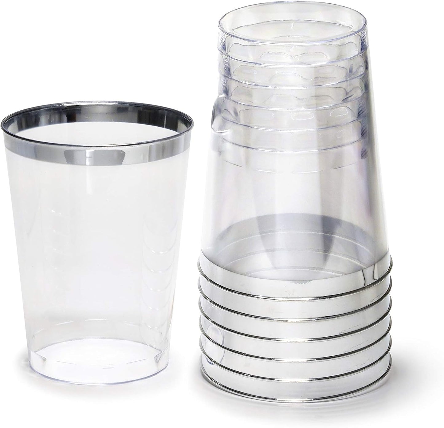 " OCCASIONS " 320pcs set (40 Guests) Extra Heavyweight Vintage Wedding Disposable/Reusable Plastic Plates -40x11'' + 40x8.25''+Silverware+Cups+Napkins (Chateau Collection Blue)