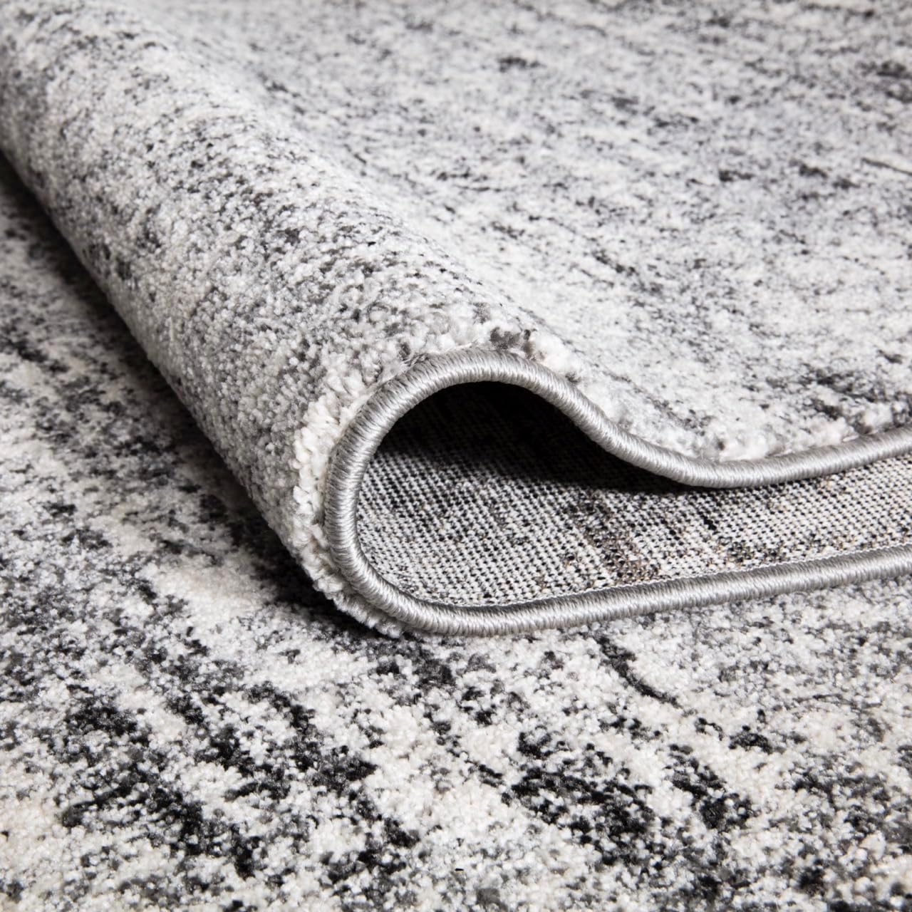 Keen Home Design Area Rugs - Non-Shedding, Thick Pile Abstract Rugs for Kitchen, Living Room, Bedroom, Dining Room, Entryway (Abstract Cream/Grey, 2'8'' x 7'7'')