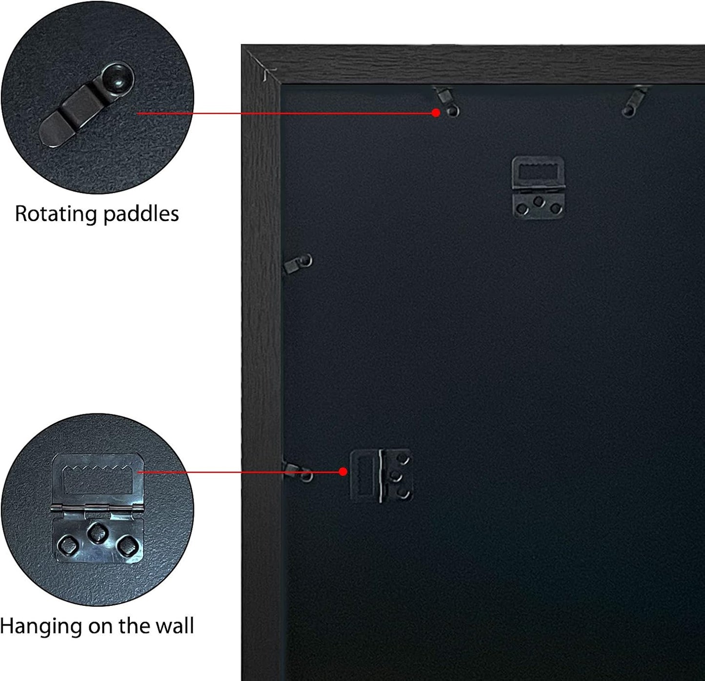 VCK 18x24 Poster Frame in Black with Polished Plexiglass Set of 5 Horizontal and Vertical Formats with Included Hanging Hardware