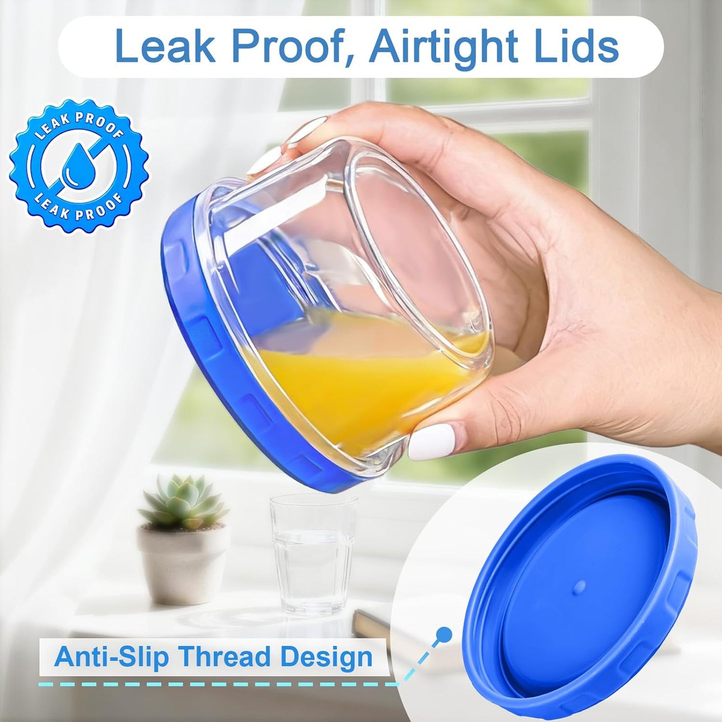 6 Pcs 8 oz Plastic Containers with Screw Lids, Reusable Clear Food Storage Containers with Pen and Brush for Snack Salad Fruit, Freezer Storage Containers, Microwave & Dishwasher Safe