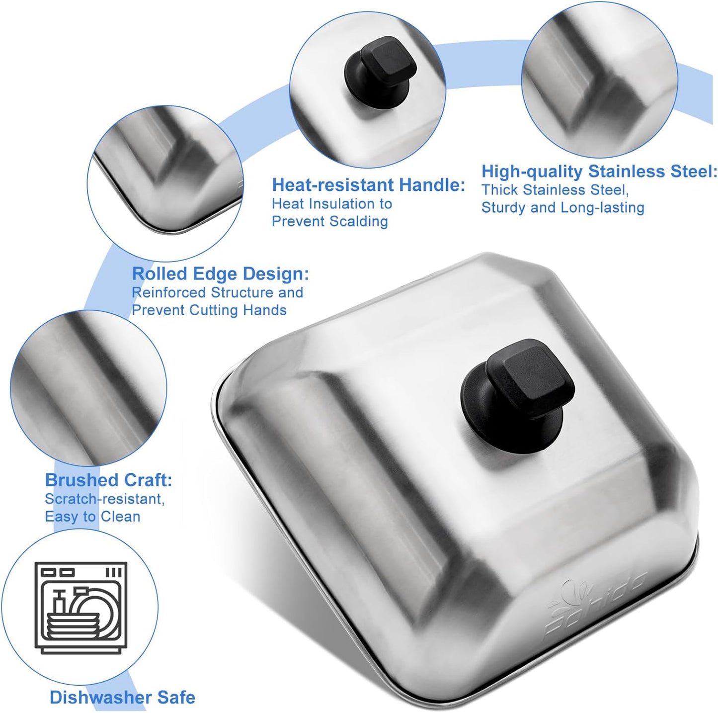 Square Basting Cover 10 Inch,Griddle Accessories for Blackstone,555 Medium Stainless Steel Heavy Duty Cheese Melting Dome and Steaming Cover, Best for Use in Flat Top Grill BBQ Cooking Indoor Outdoor