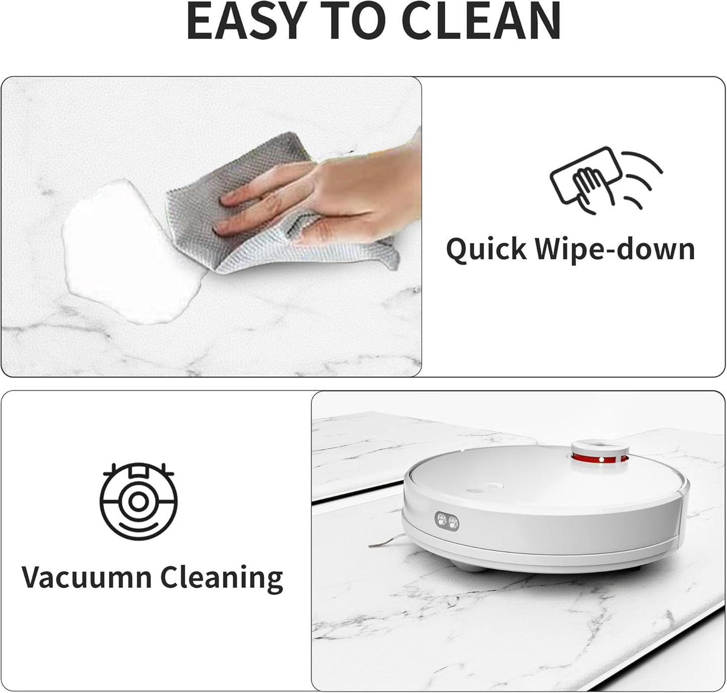 Marble White Kitchen Mats for Floor Anti Fatigue Mats for Kitchen Floor Kitchen Rugs Abstract Art Decorative Cushioned Non Slip Waterproof Mats for in Front of Sink for Office Bedroom Laundry