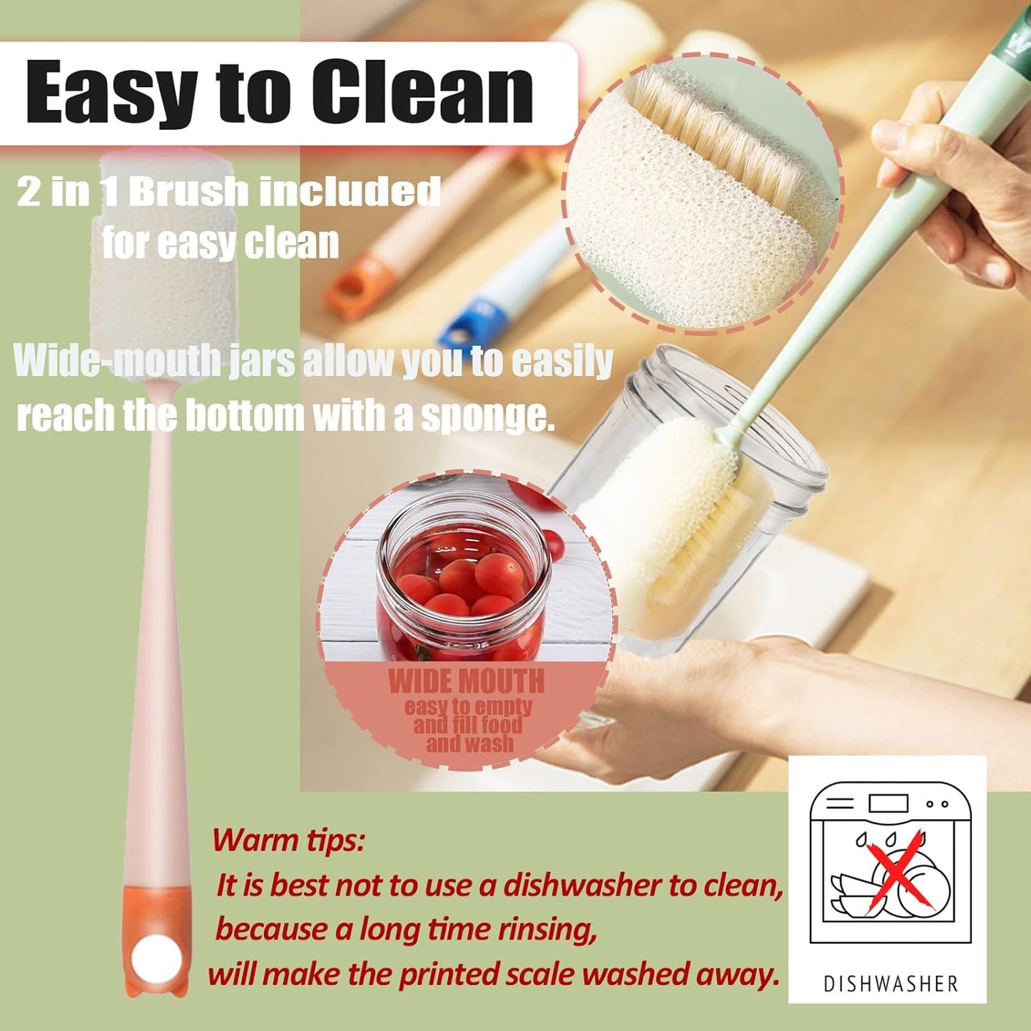 Overnight Oats Containers with Lids 24oz, 6 Pack Wide Mouth Mason Jar, Glass jars with Airtight Lids for Meal Prep, Food Storage Containers for Oats Cereal Yogurt Chia Snacks