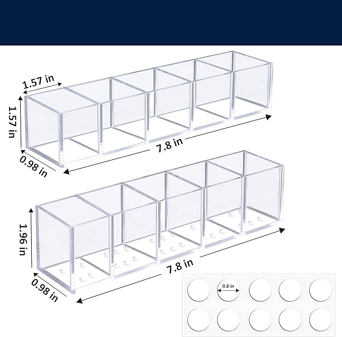 Acrylic Straw Holder for Cabinet Door or Countertop - Clear Organizer & Dispenser with 3 Sets of Decorative Stickers for Reusable Straws, Space-Saving Kitchen Storage, Pantry Organizer
