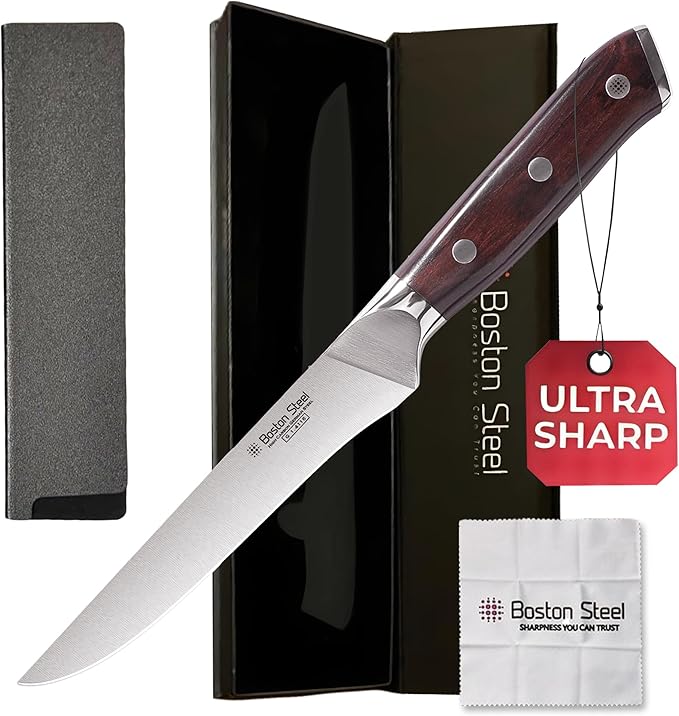 Boning Knife 6 Inch – Ultra Sharp High Carbon Stainless Steel Kitchen Knife with Comfortable Grip, Ergonomic Handle, Gifts for Women and Men, Premium Cooking Knife with Gift Box