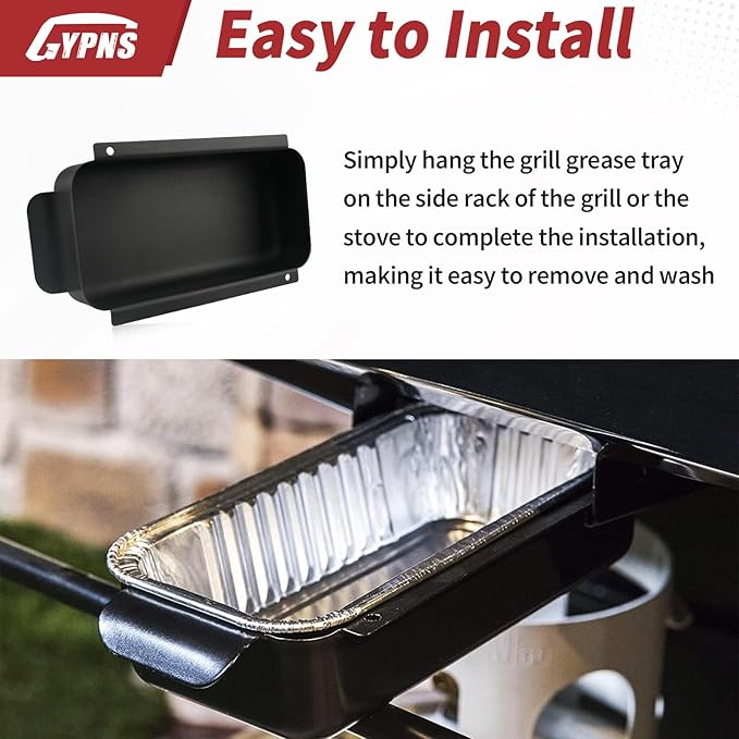 G416-0015-W1 Grill Grease Pan - for Charbroil Grill Grease Tray Replacement Parts, Grill Drip Pan Compatible with Charbroil 9328812P06 Metal Disposable Grill Grease Cup Holde