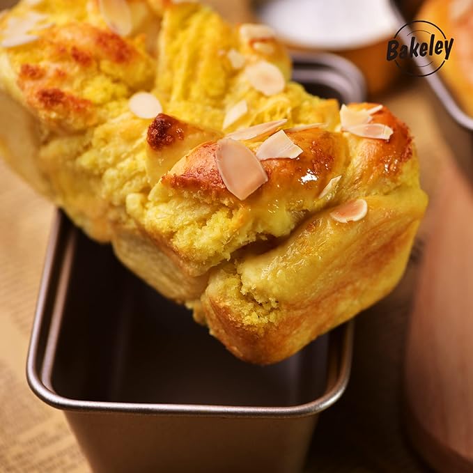 Mini Loaf Pan Set, 4Pcs 5.5-Inch Non-Stick Rectangle Bread and Cake Bakeware for Oven and Instant Pot Baking (Champagne Gold)