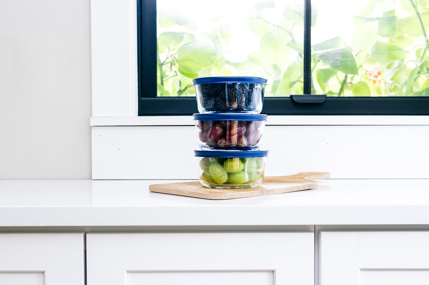 DURA LIVING 6-Piece Glass Food Storage Containers Set (3 Containers + 3 BPA-Free Lids) | 2-Cup, Leakproof | Microwave, Freezer, Oven & Dishwasher Safe | Ideal for Meal Prep & Pantry Organization