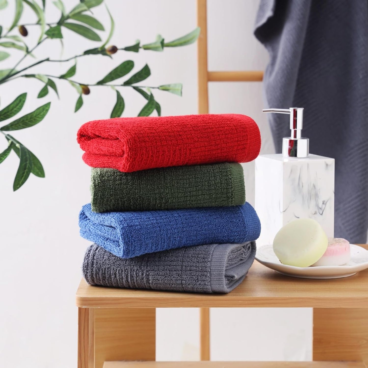 Glynniss Cotton Terry Cloth Kitchen Towels - Pack of 3, 16x26 Inches