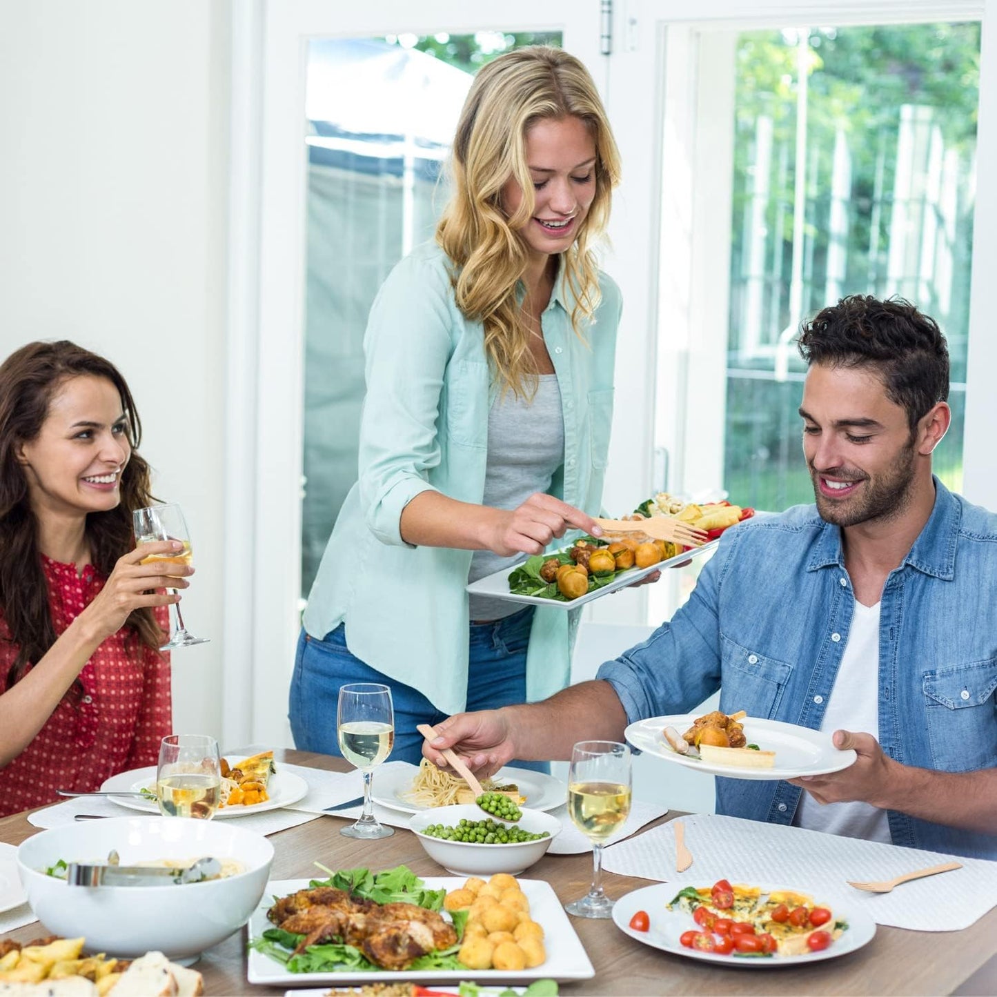 Bamboo Utensils -300 PK 6.7" Bamboo Compostable Forks Disposable Bamboo Cutlery Set Biodegradable Eco Friendly Renewable Utensil Flatware Fork