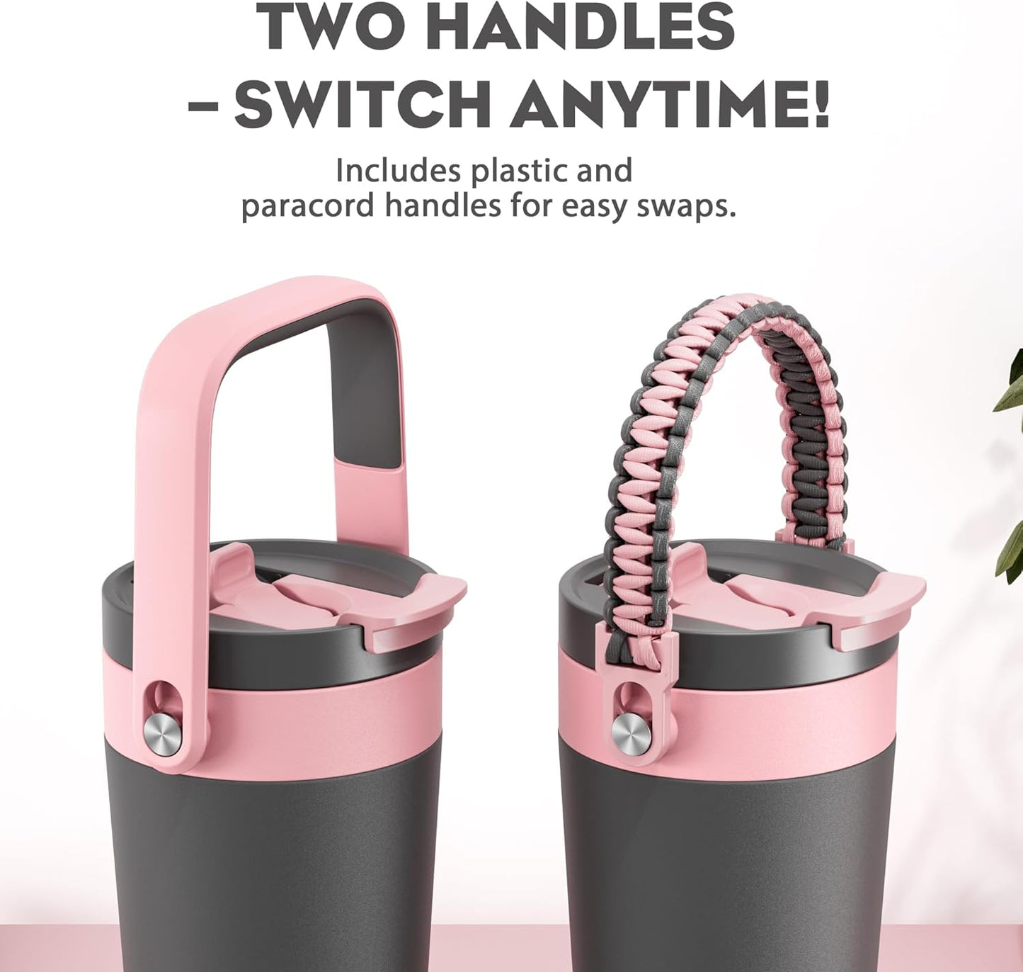 16 oz Insulated Coffee Mug for Outdoor: 2-in-1 Straw Flip Lid, Keep Cold 24H, Fit in Car Cupholder, Leakproof, Stainless Steel Coffee Tumbler with Handle for Work, Sports, Gifts and Home (Rebellion)