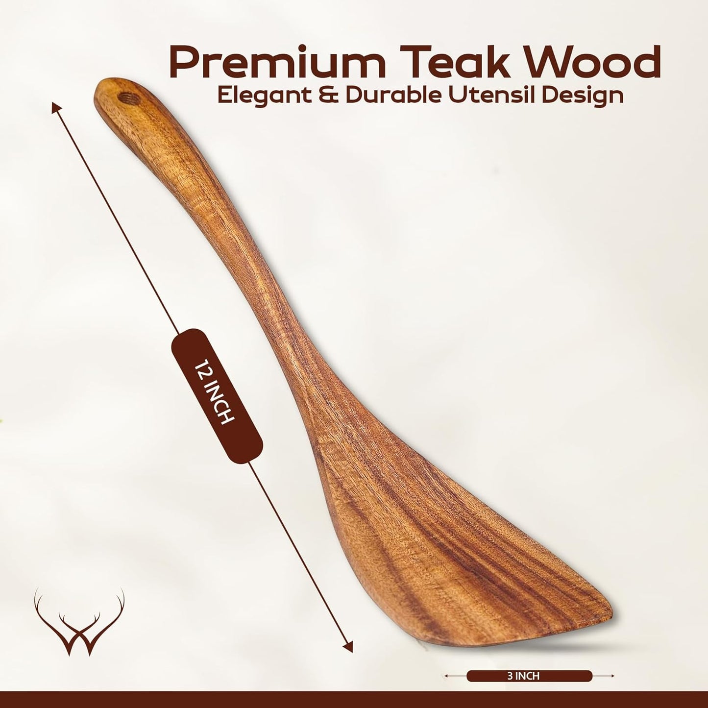 Flat Wooden Spatula for Cooking, flipping, Baking - Wooden Spatulas for Nonstick pans, Right Long Handle Flat Spatula for stirring, serving, Handmade Spatulas, Ideal Kitchen Gift for Mother, Grandma