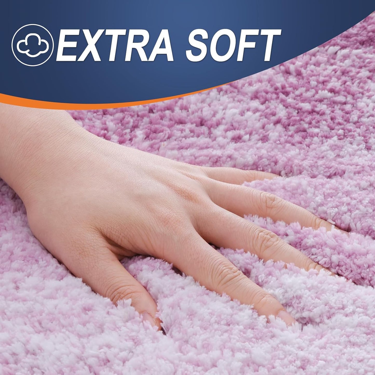 OLANLY Bathroom Rug Set 2 Piece, Soft Absorbent Microfiber Bath Rug Set, Non-Slip, Machine Wash Dry, Plush Shaggy Bath Mats for Bathroom (30"x20"+24"x16", Pinkish-Purple)