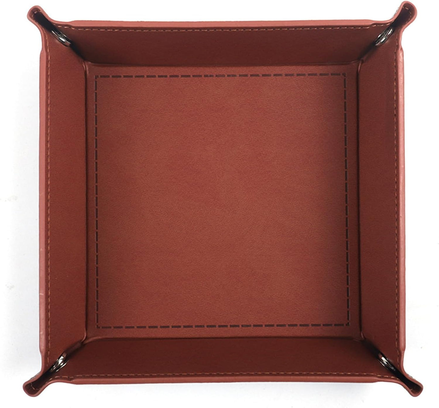 siduater Valet Tray Desktop Storage Organizer – Vegan Leather Catchall Tray Bedside Vanity Tray Nightstand Caddy Holder for Remote Controller, Watch, Keys, Phone, Wallet, Coin, Jewelry, Brown