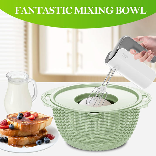 4 in 1 Colander with Bowl Set, Food Strainers and Colanders, Colander for Kitchen, Pasta Strainer, Fruit Washing Bowl, Kitchen Essentials Strainer Basket Bowl, Green