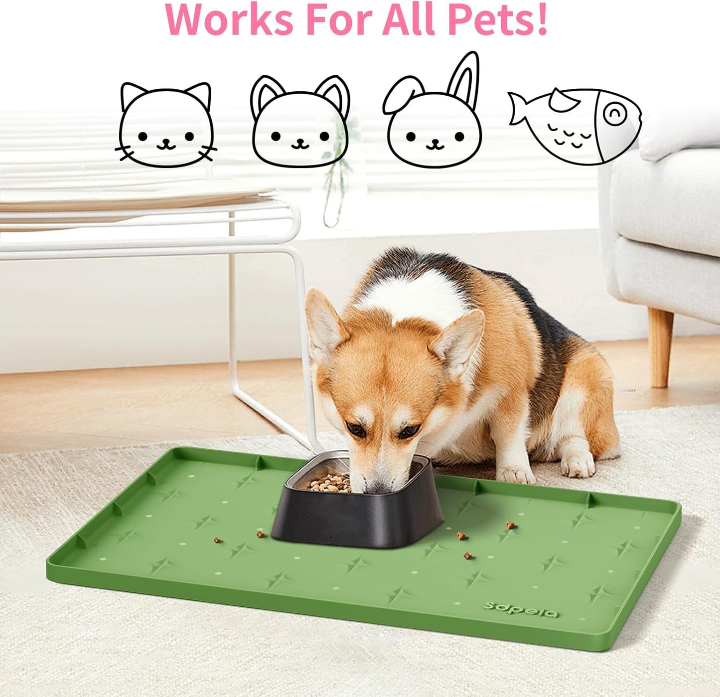 Sdpeia Under Sink Mat 22"×14" – Waterproof Silicone Cabinet Liner & Sink Protector for Kitchen & Bathroom, Multi-Purpose Organizers Tray for Pets, Laundry, Cat Litter Mat