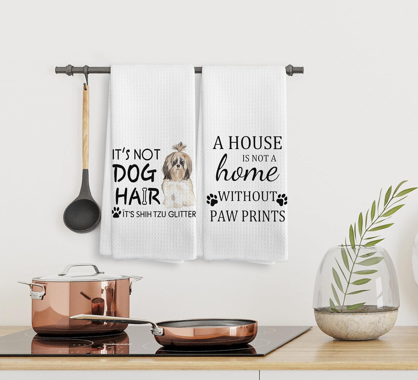 Shih Tzu Dog Towel, Dog Kitchen Towels, Shih Tzu Dog Kitchen Towels and Dishcloths Set of 2, Shih Tzu Dog Decor, Shih Tzu Gifts for Women, 16×24 Inches