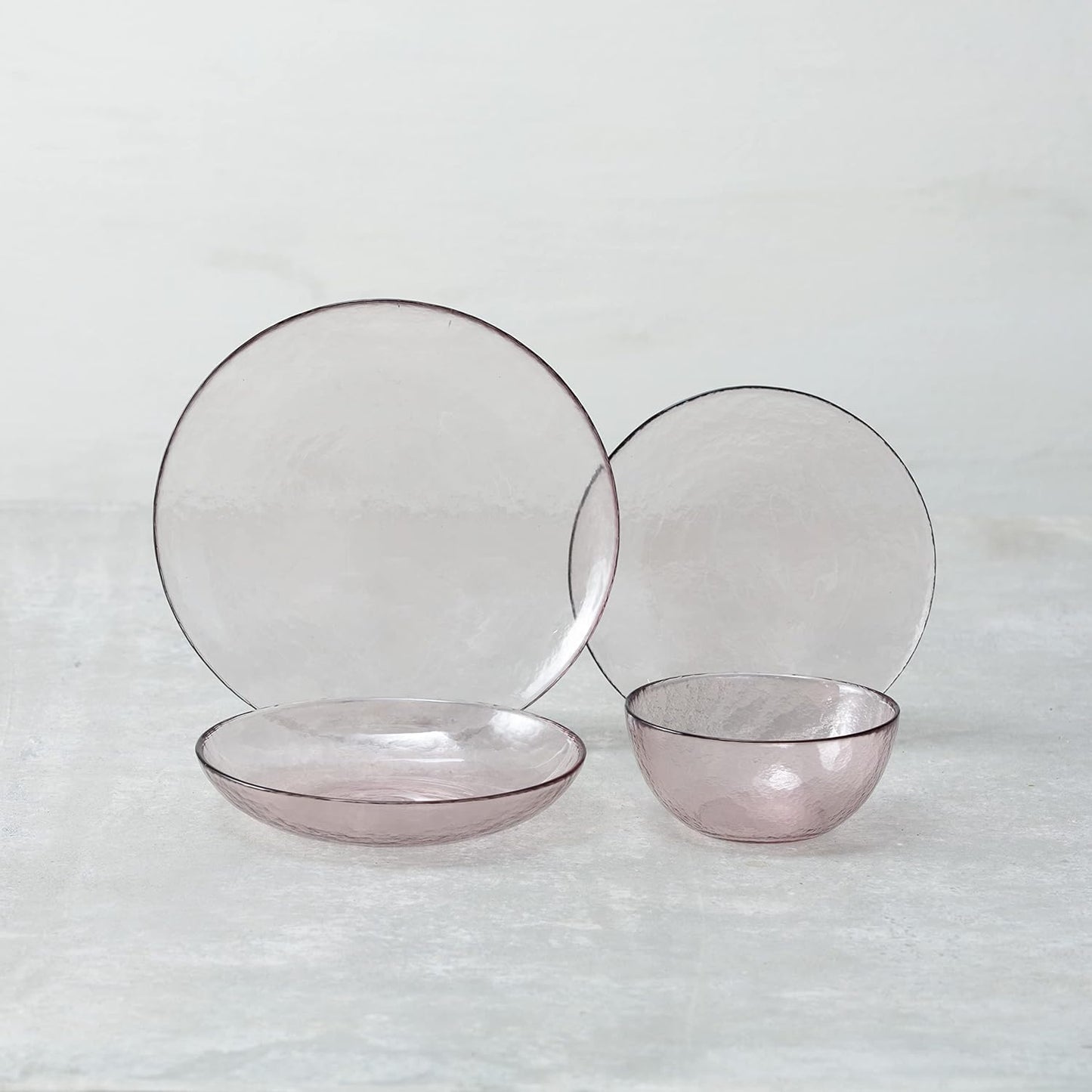Fortessa Los Cabos Glass Dinnerware Collection, Cereal Salad Fruit Bowl (Set of 4), 6 Inch/21oz, Pink