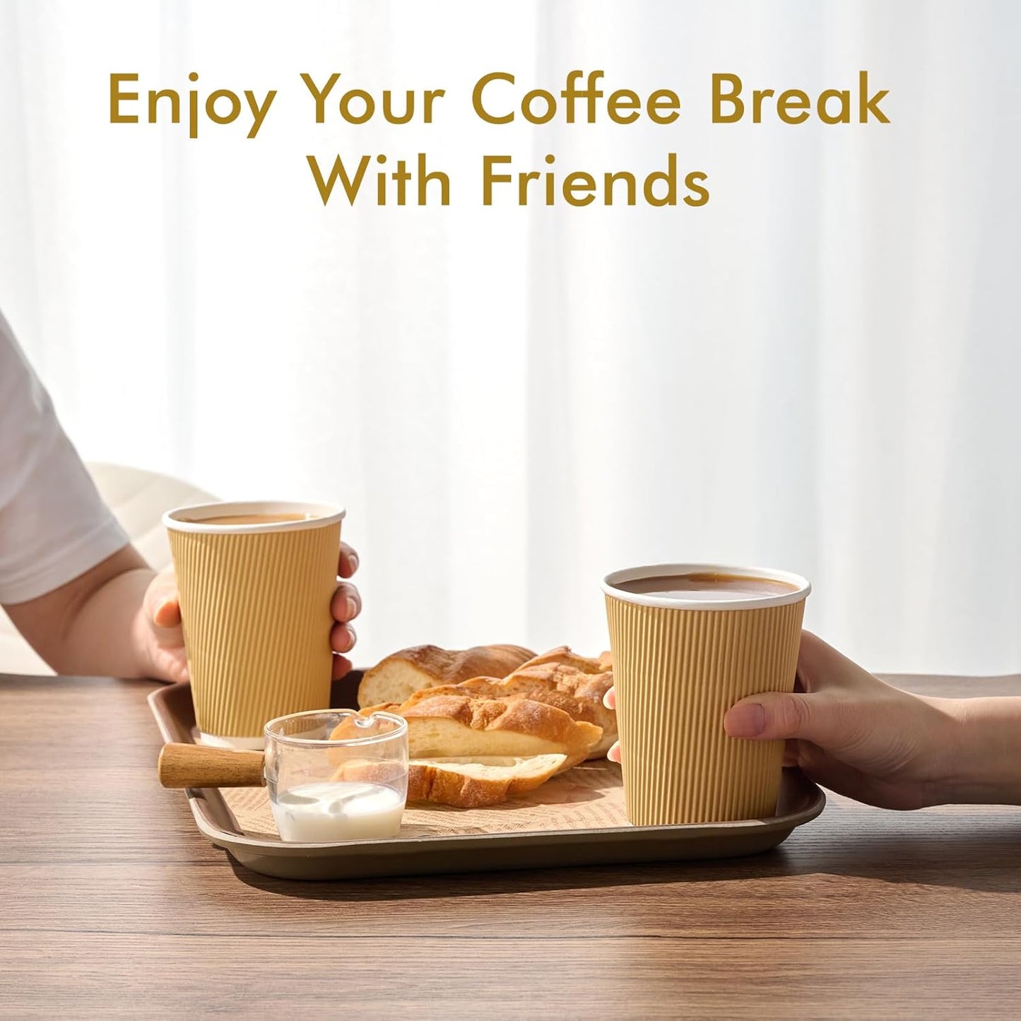 500 Pack 12 oz Coffee Cups, Insulated Ripple Wall Hot Coffee Cups for Home, Office, Hotel, Meetings, Parties