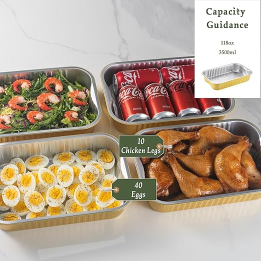 13"x 8.9" 7.5LB Sturdy Aluminum Foil Pans with Lids and Handle (5 Pack), 2X Thicker Heavy Duty, Dishwasher, Reusable Microwavable for Cooking, Baking, Reheating, Freezer, Oven, Recyclable