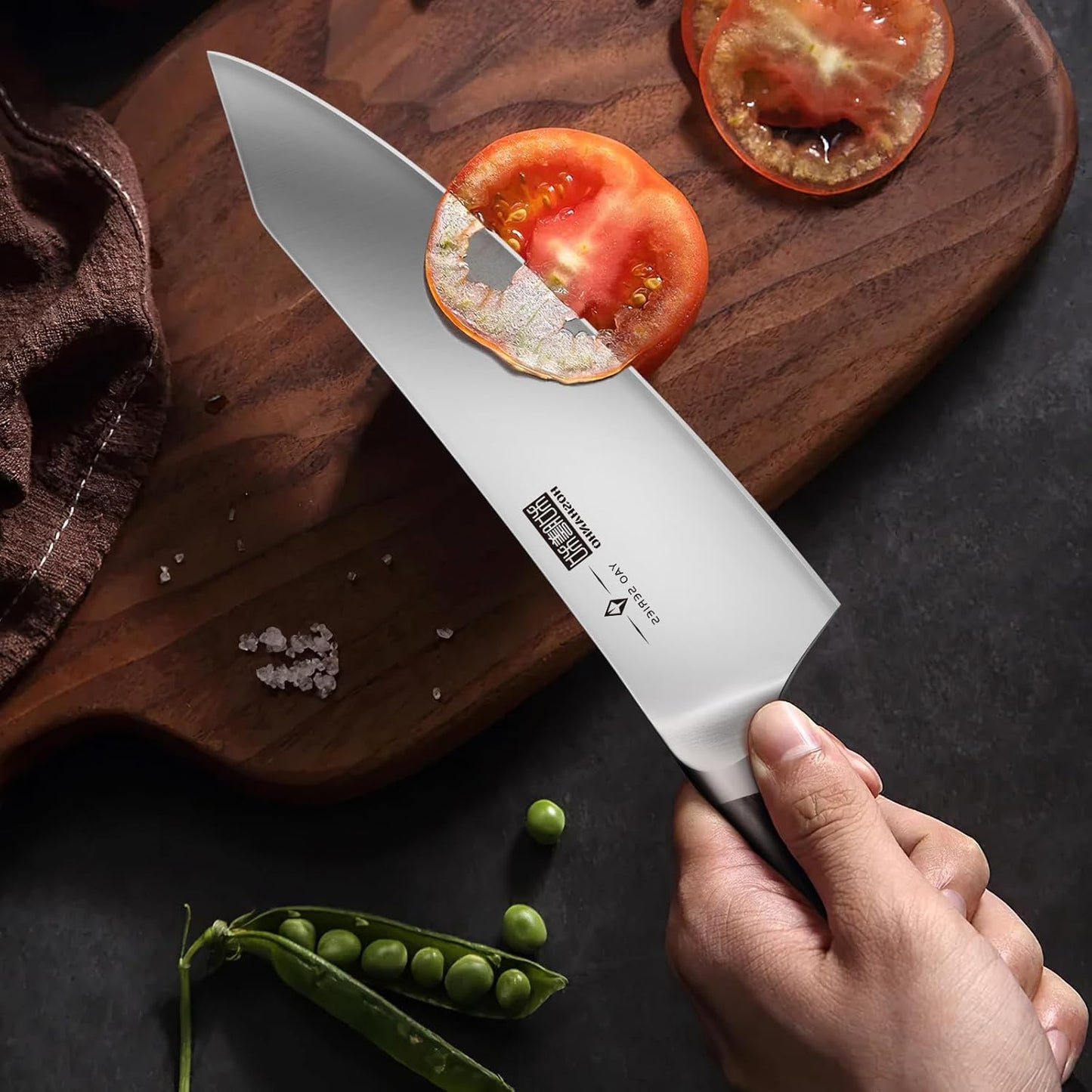 HOSHANHO 16-Piece Kitchen Knife Set with Block, Powder Steel High Carbon Steel Knife Block Set, Ultra Sharp Professional Chef Knife Set with Sharpener