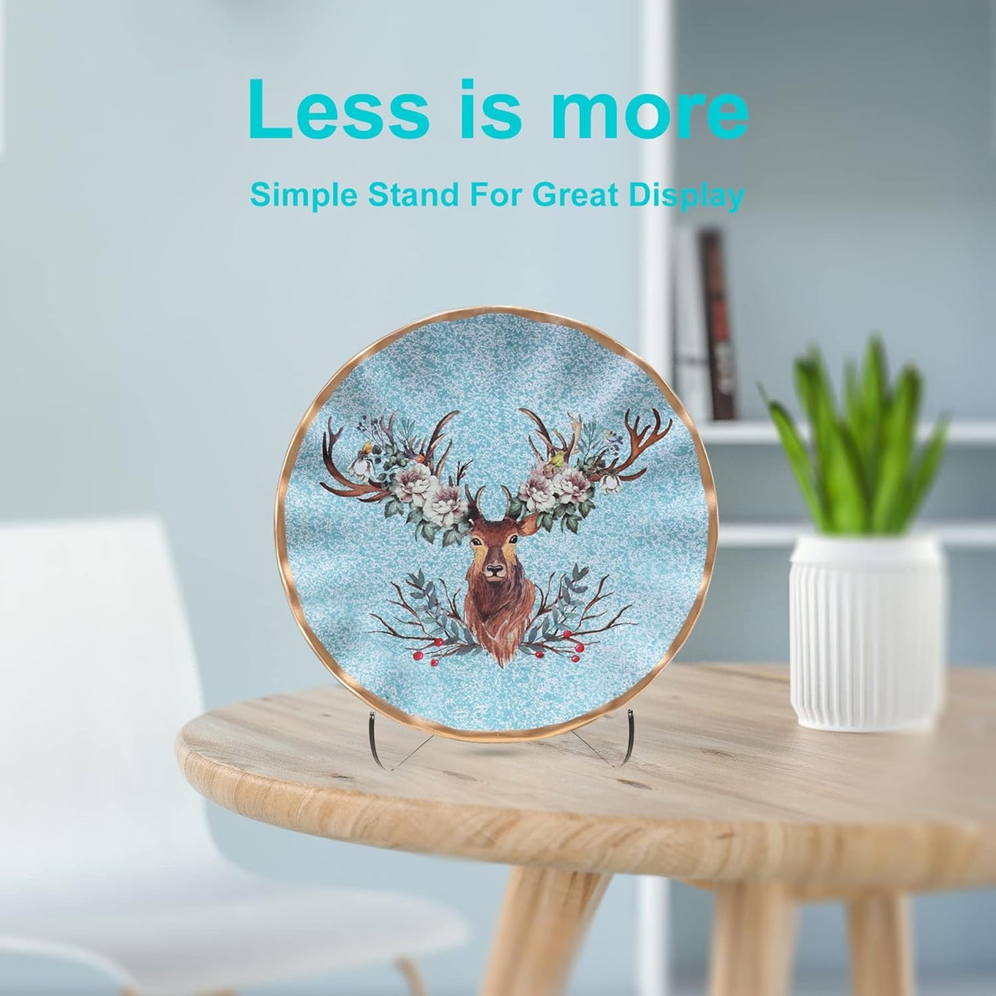 Boloyo 60-Degree Angle Acrylic Plate Display Stand , 4.5 Inch 5PC Clear Acrylic Display Holder Easel Base for Home Office Kitchen School Art Display