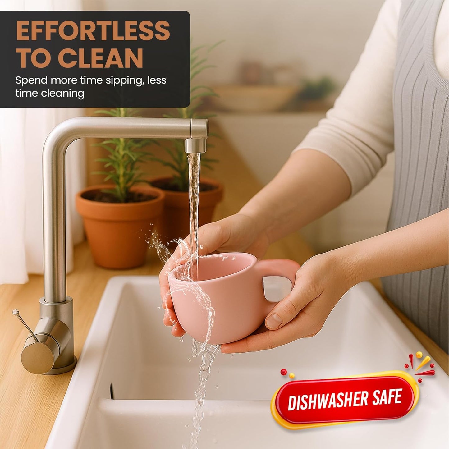 10oz Nordic Ceramic Coffee and Tea Mug – Cute Cup and Saucer Perfect for Coffee Lovers Gifts and Kitchen Essentials (Purple)