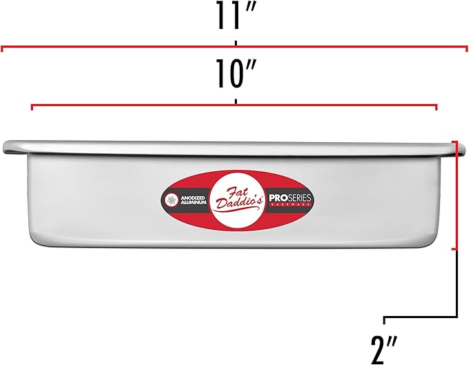 Fat Daddio's Anodized Aluminum Square Cake Pan, 10 x 2 Inch