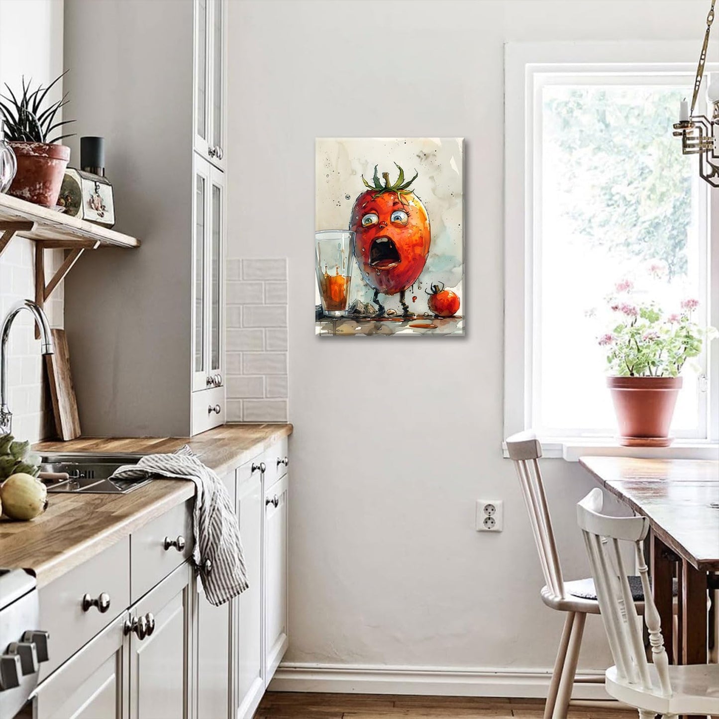 OIQArtOIQ Funny Kitchen Wall Art, Weird Kitchen Wall Decor, Vegetable Paintings Cool Postsers, Food Art, Eclectic Decor Dining Room, Chef Canvas Wall Art Print Artwork, Pickle Pictures