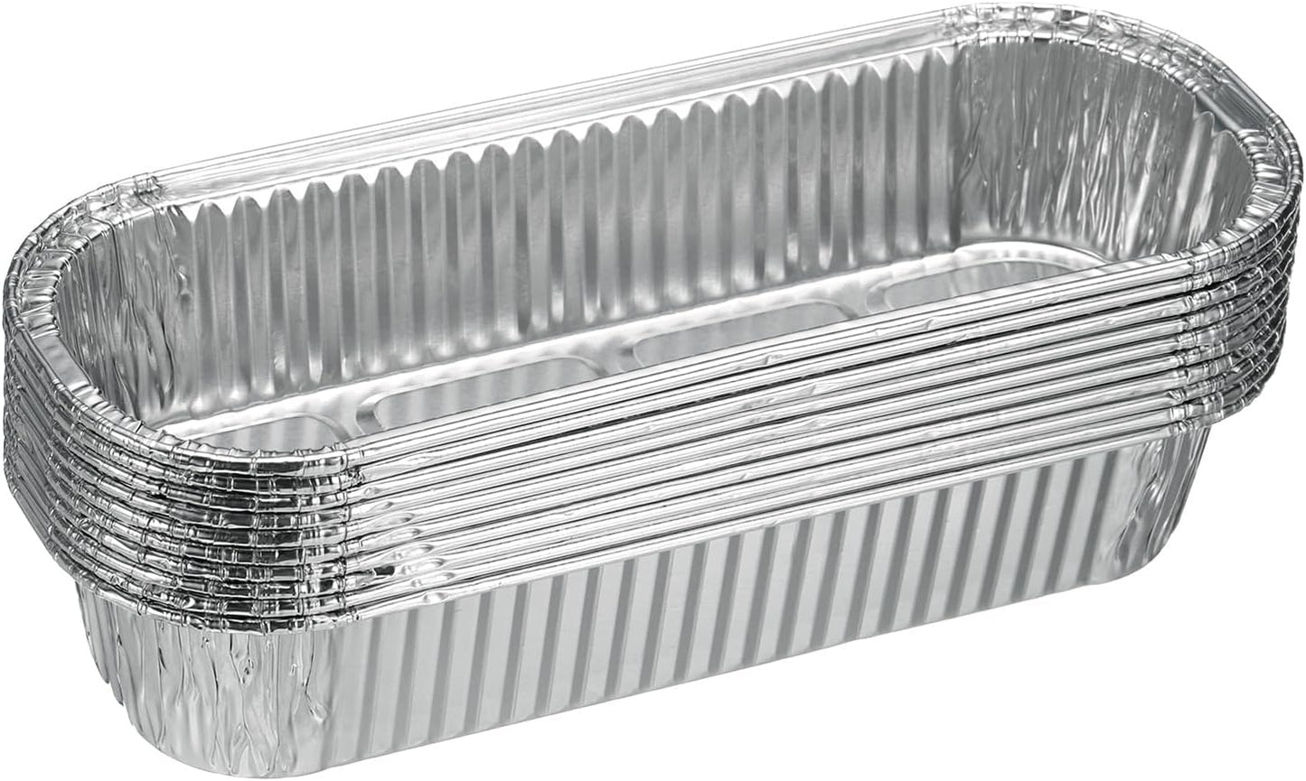 HARFINGTON 10pcs Aluminum Foil Pie Pans 6.5" Rectangle Disposable Non-stick Baking Pans for Pies Quiches Tarts Baking Cooking Reheating Parties, Silver