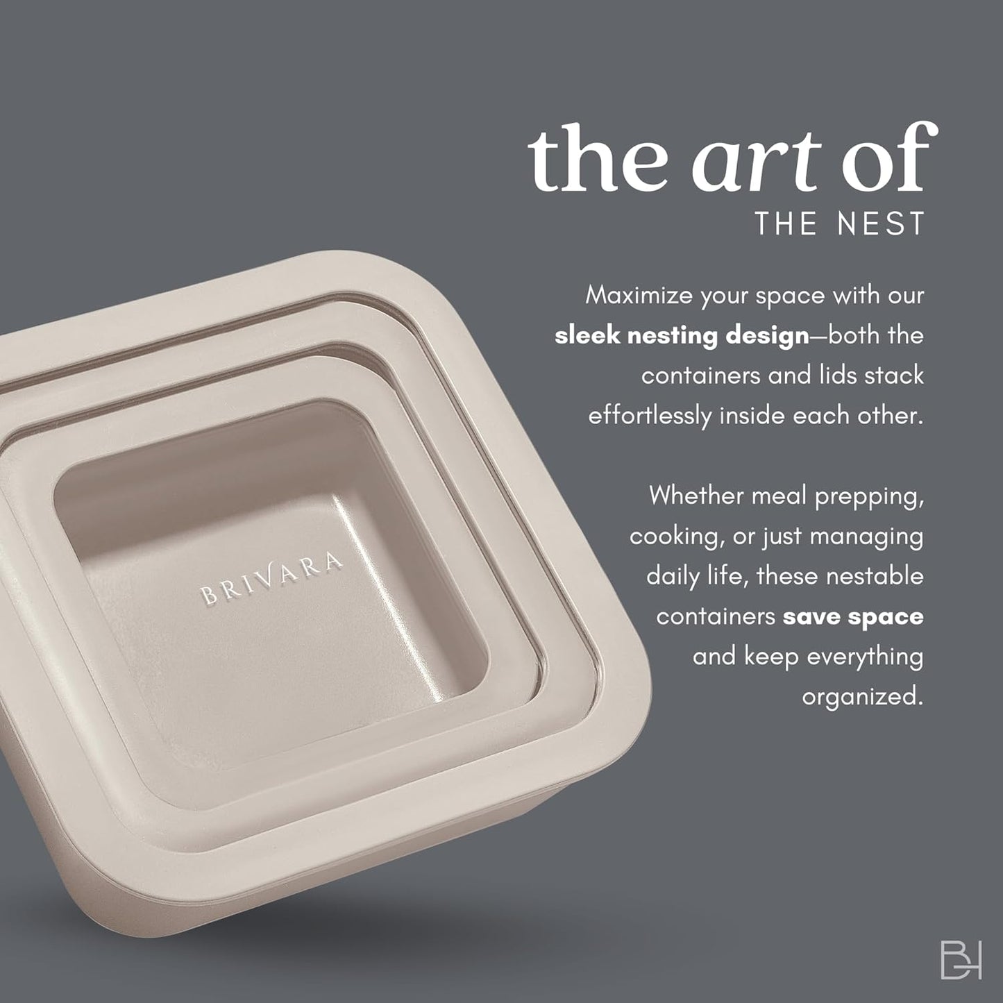 Ceramic Coated Glass Food Storage Containers | No PTFE, PFOA, PFAS, and BPA | Reusable Non Toxic Meal Prep Containers with Glass Lids | Easy To Store | 10 Piece Set [Crema]