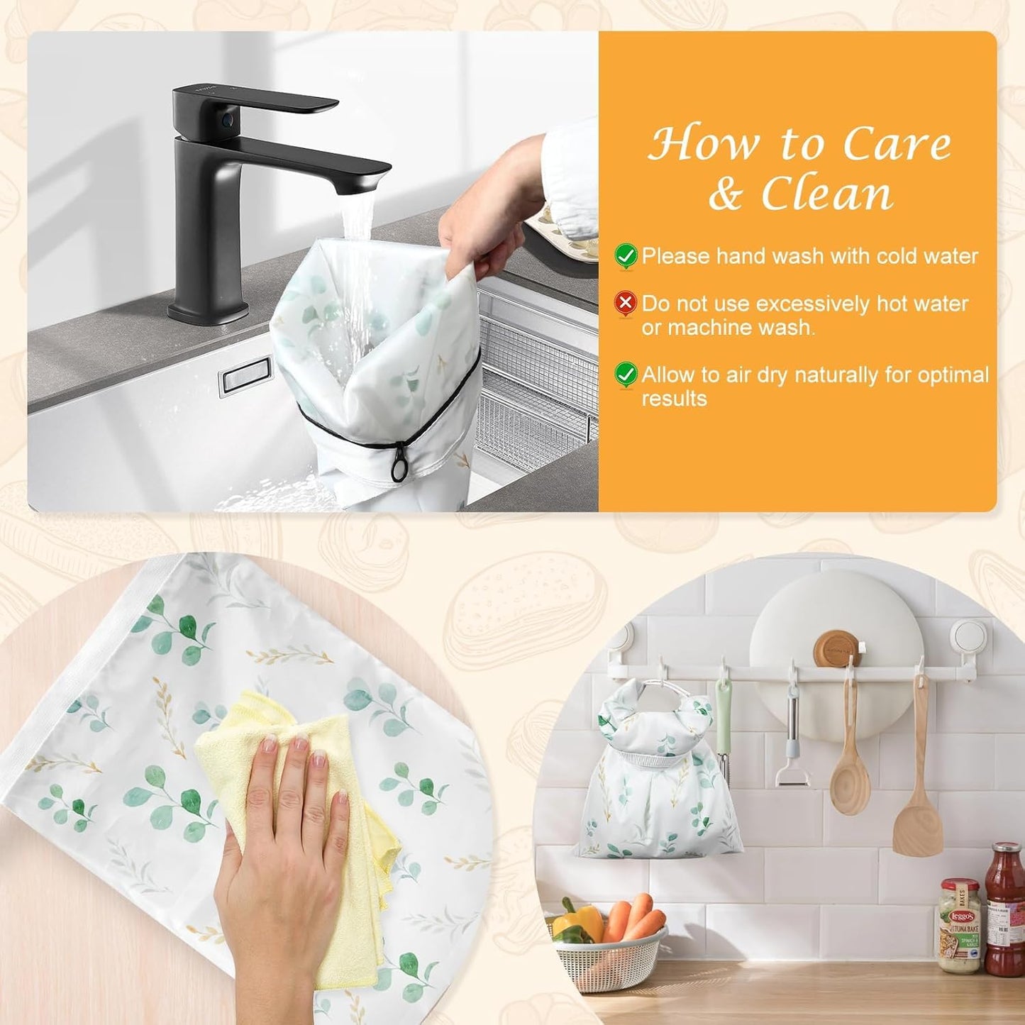 4 Pcs Bread Bags for Homemade Bread 17" x12" Reusable Sourdough Storage Bags with Foodgrade TPU Lining Food Wraps to Keeping Fresh Loaf Fresh Freezer Baker Baking Supplies (Green)