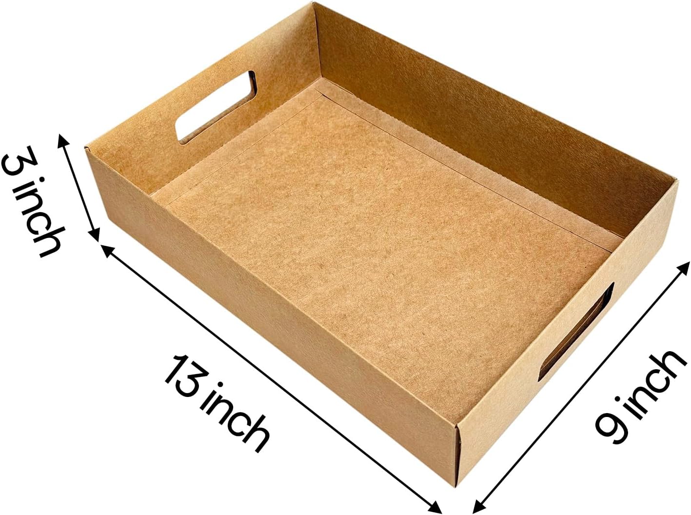 15-Pack 13" X 9" X 3" Brown Blyss Cookie Crate,Sturdy Cookie Serving Tray Great for Party Platters,Natural Kraft Paper Cardboard Tray use for Packaging and Hold Cookies,Take Out Container,Pack of 15