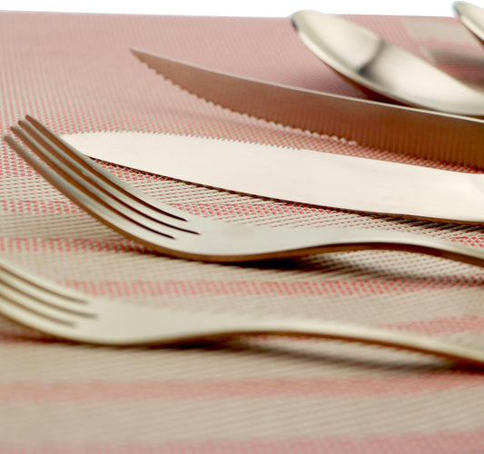 24-Piece Flatware Set,Extra Thick Heavy Duty - 18/10 Stainless Steel Cutlery Sets,High Matte Rose Gold Finish Silverware Flatware Sets Service for 4,Use for Home,Tableware Utensil Sets