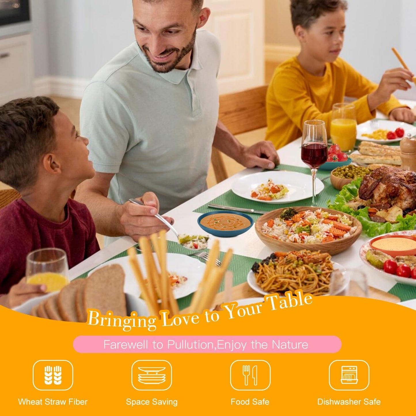 Homienly Plastic Dipping Plates Set of 8-4 inch Wheat Straw Plates Soy Sauce Dish & Bowl, Small Dipping Sauce Bowls, Mini Appetizer Plates for Side Dishes, Condiment,BBQ and Party Dinner - MultiColor