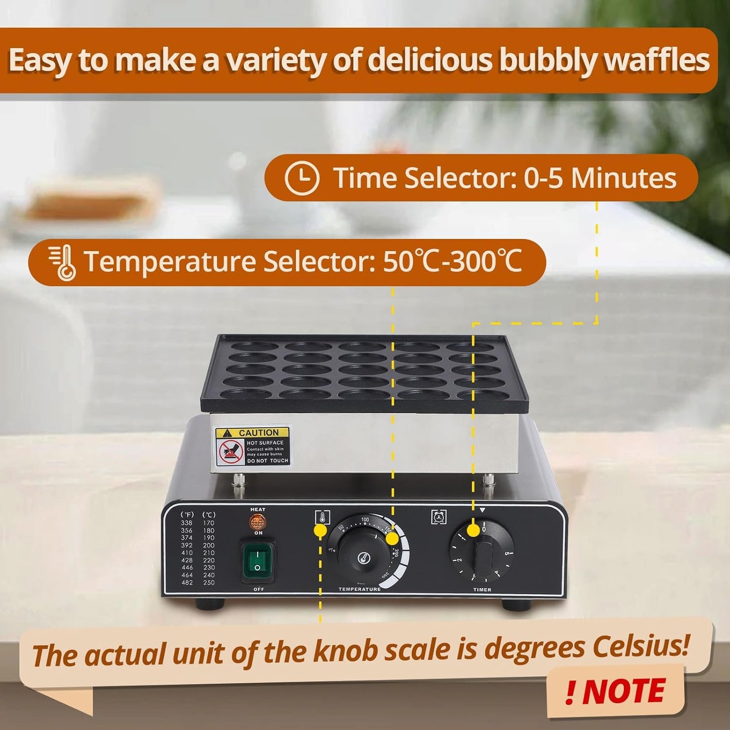 25PCS Mini Pancake Maker, 850W Non-Stick Dutch Poffertjes Grill, Stainless Steel, for Quick Breakfast, Snacks, Desserts, Home and Commercial Use