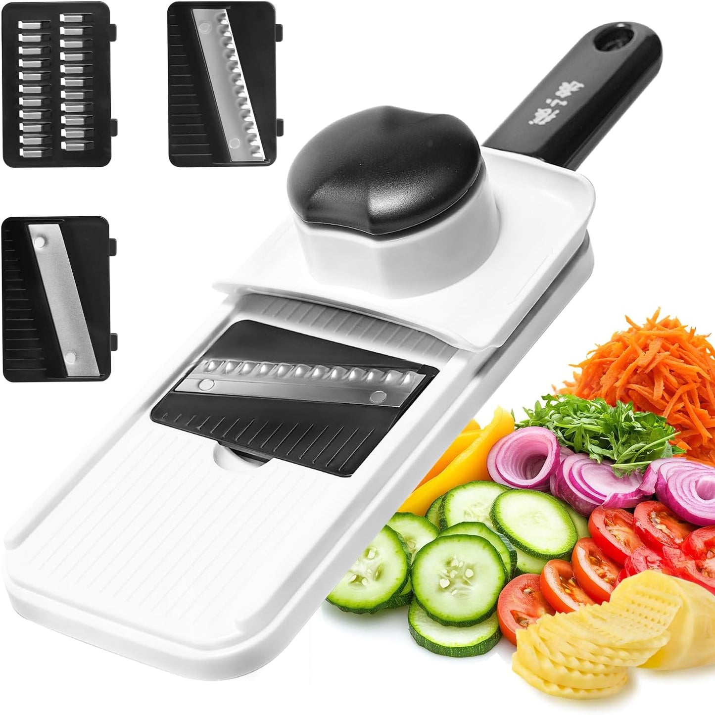 ZHANG XIAO QUAN SINCE 1628 3-in-1 Multi Handheld Mandoline Slicer Stainless Steel Blade, Comfort Grip, Safety Features, Easy to Clean, Ideal for Speedy Slicing of Fruits and Vegetables
