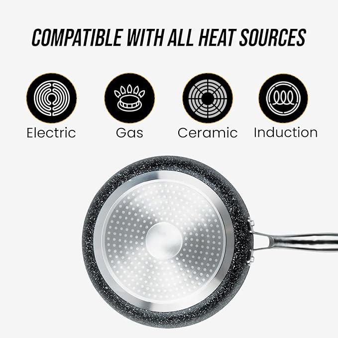 MasterPan Ultra Non-Stick Cast Aluminum Fry Pan, 9.5 inch, Granite Series