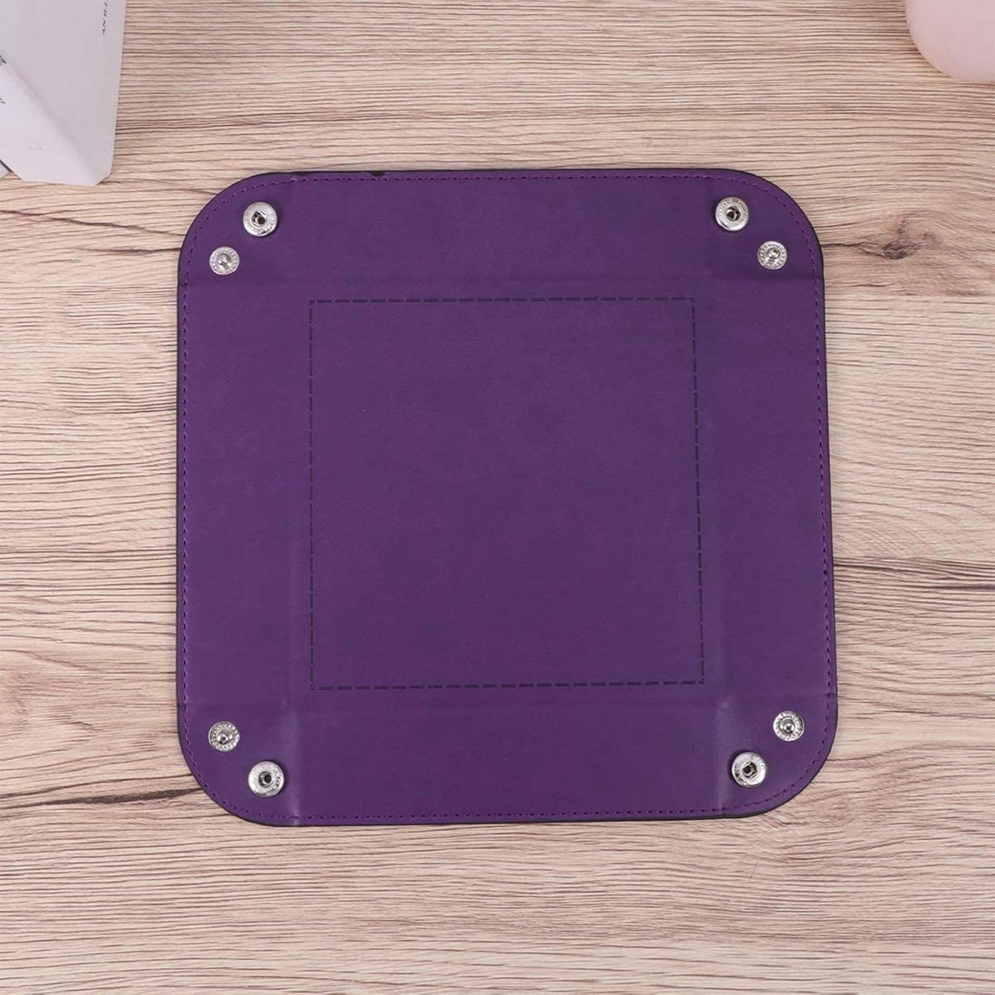 siduater Valet Tray Desktop Storage Organizer – Vegan Leather Catchall Tray Bedside Vanity Tray Nightstand Caddy Holder for Remote Controller, Watch, Keys, Phone, Wallet, Coin, Jewelry, Purple