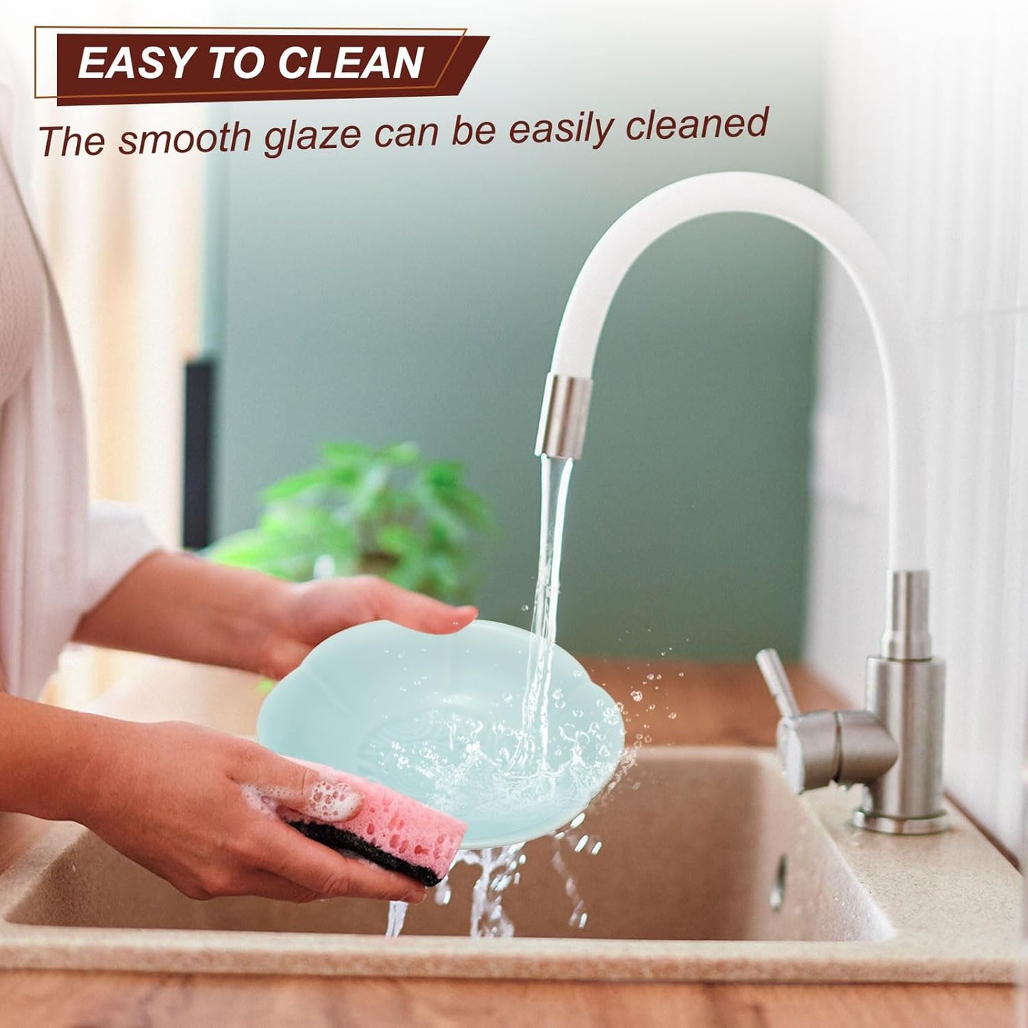 uxcell Porcelain Serving Dish, 4.25 Inch Small Ceramic Candy Plate with Water Pattern Petal Shape Decorative Bowl for Wedding Party Household Living Room Candy Snack Plate, Purple