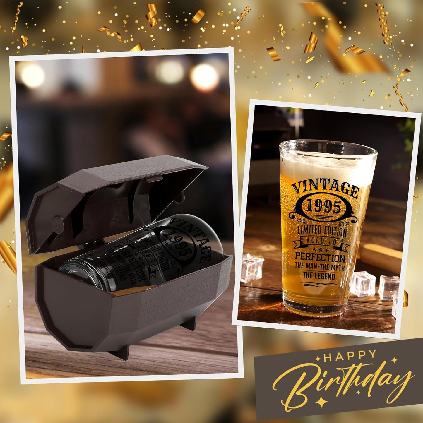 30th Birthday Gifts For Men 1995 Vintage Beer Glass 30 Year Old Birthday Decorations For Him 30th Bday Funny 30th Birthday Gifts Idea For Man Over 30 - Turning 30