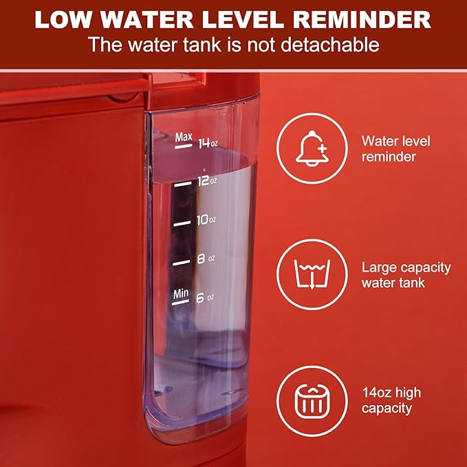 K Cup Coffee Maker, Single Serve coffee machine or Ground Coffee Machine 2 in 1, 6 to 14 Oz Brew Sizes, Mini One Cup Coffee Maker with Self cleaning Function, Fits Travel Mug (Red)