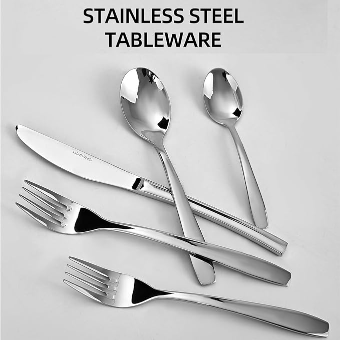 Silverware Set,20 Piece,Stainless Steel Flatware Cutlery Set for 4,18/0 Rust-Proof Silverware with Forks & Spoons,Mirror Polished Dishwasher Safe - Heavy Duty Tableware for Home & Dining