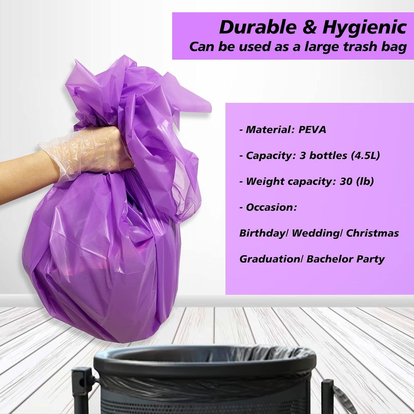 Purple Plastic Table Cloth 4 Pack Disposable Cover for Mermaid Party, Baby Shower, Gender Reveal, Birthday Decorations 54" X 72" (Purple 4 Pack)